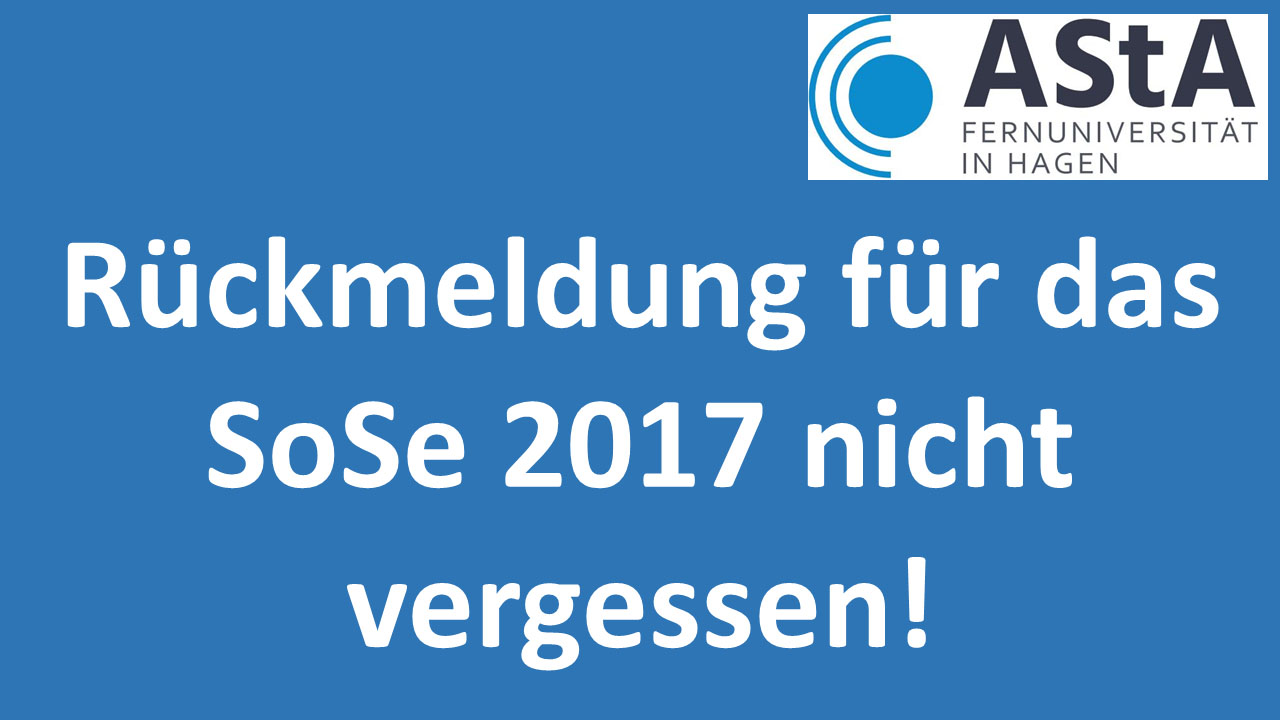 Rückmeldung SoSe 2017